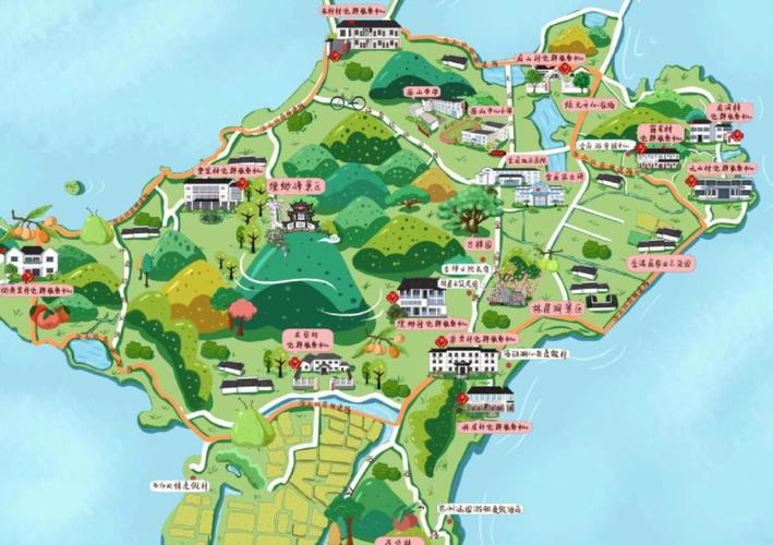 排浦镇手绘地图旅游的独特视角